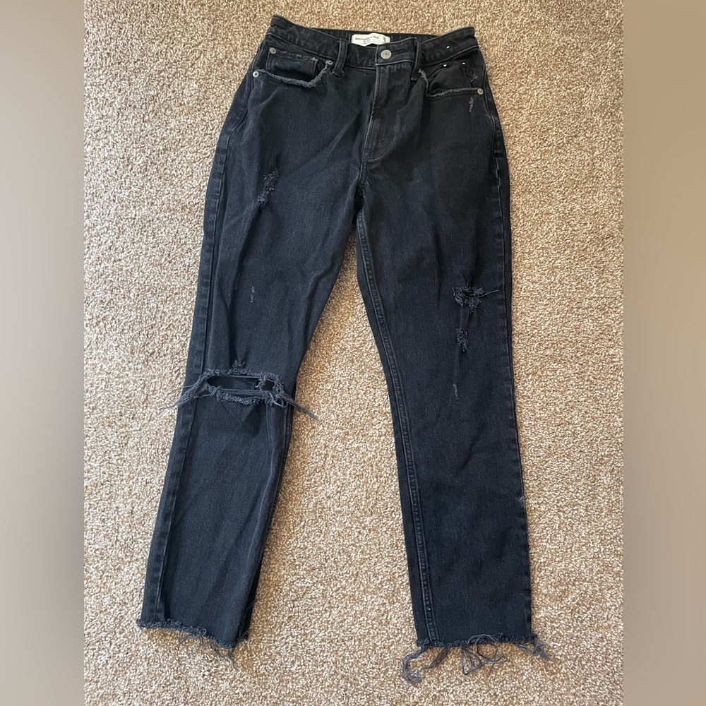 Abercrombie and Fitch Black High Rise Mom Jean